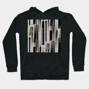 Off The Grid Yellow - Abstract Geometric Painting Hoodie